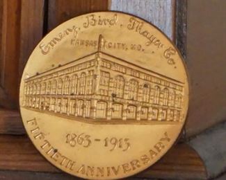 Emery Bird Thayer Co 1863- 1913  Brass dry goods Collectors Coin