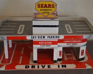 Sears Automotive Center Sky View Parking Vintage Toy possibly Marx