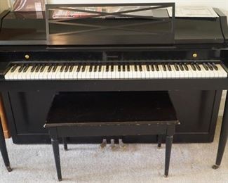 Baldwin Acrosonic Black piano with bench   36 in tall, 58 in length,60 + years old