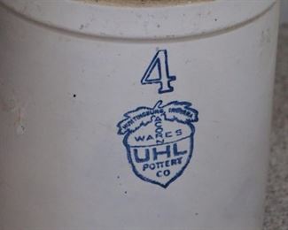 Antique Number 4 UHL Crock