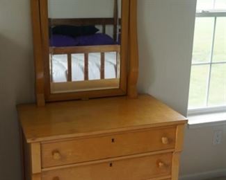 Birch Dresser with Large Mirror 33 inches width by 69 inches in height