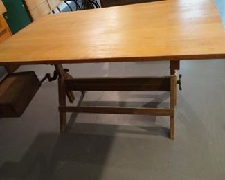 Industrial 1950's Vintage Drafting Table by Hamilton with storage drawer 5 foot by 38 in Excellent shape and very much a must-see!!!!!