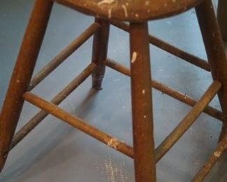 Wooden stool (Has damage) Hand-painted on top 