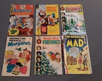 Vintage Comics including Dennis the Menace. Mickey Mouse and Richie Rich, Many are early editions  
