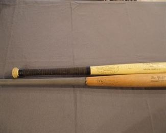Hillerich and Bradsby Louisville bat Royals 7 Up Royal Crown advertising bat and Pro-Model Maxwell Tyle vintage baseball  bat, no tag 
