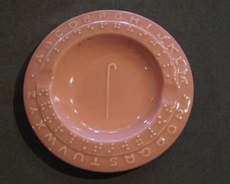 Glazed Alphabet braille ashtray/bowl 1940's