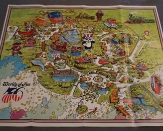 1976 Worlds Of Fun Park map in excellent condition. The Park opened in 1973