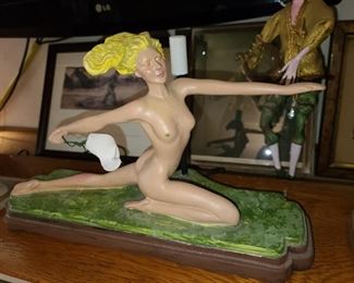 FABULOUS Nude Woman Ceramic Lamp (WORKS!)