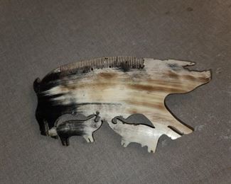 Carved Pig Shaped Comb