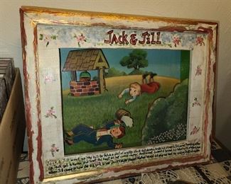 Jack and Jill Wind Up Musical Artwork Shadowbox