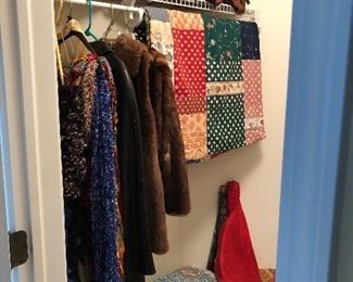 Fur jackets (need TLC) and quilts