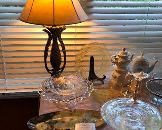 Table lamps and kitchen treasures.......