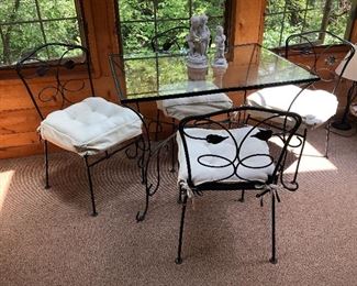 Glass/metal table and 4 chairs...