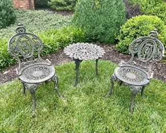 Antique cast iron bistro set