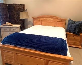 Broyhill queen bed & nightstand 