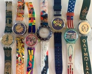 retro Swatch watches (Olympic themes)