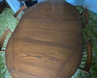 Dining table and chairs double leaf 