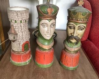 King queen castle mid century large pottery 