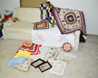 17. Group Lot Of Textiles And Decorative Items