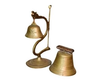 25. Two 2 Vintage Brass Bells