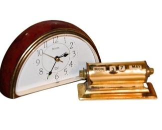29. Bulova Mantle Clock and Vintage Clock