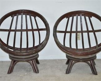 48. Pair Of Vintage Rattan Chairs