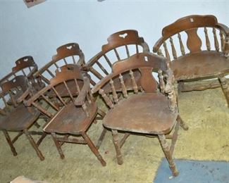 79. Seven Vintage Spindle Back Chairs