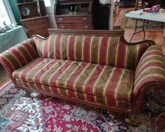Duncan Phyfe striped settee