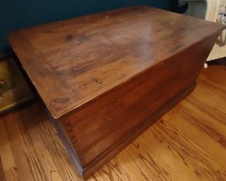 Extra deep dovetailed walnut blanket chest