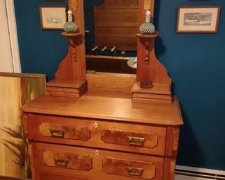 Matching Victorian walnut dresser