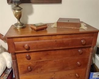 1860's walnut w/pine secondary 4-drawer chest