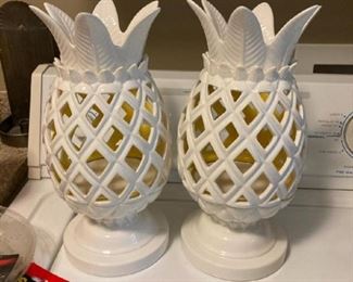 Ceramic pineapple candle holders