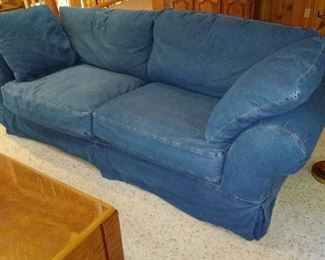 Denim sofa in pristine condition