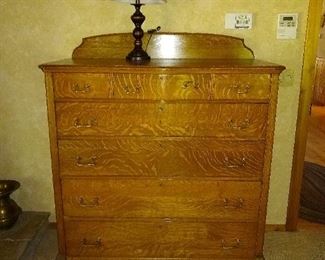 Antique Tiger oak Bureau