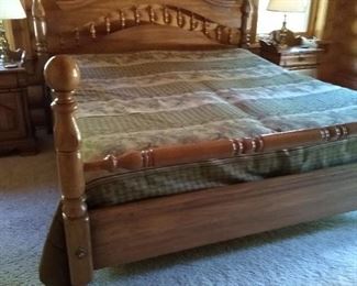 Wooden California King bed no mattress included.