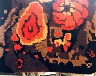 Hooked Brown and Orange Rug