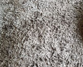 Silver shag rug