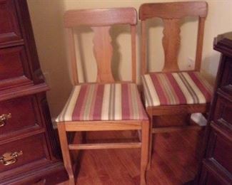 Pair Oak Chairs