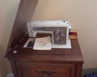 Sewing Machine in Cabinet