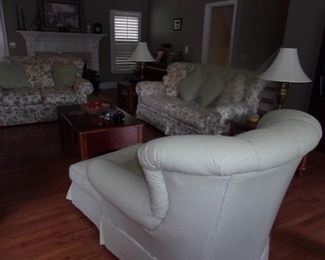 Upholstered Couch, Loveseat, Chair w/Ottoman