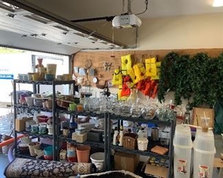 An amazing garage - pots, rugs, decorations, vases