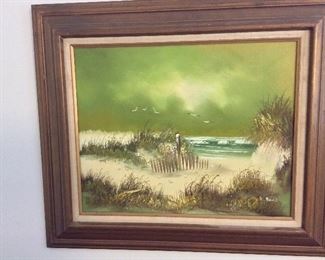 Beachscape Framed Art, K. Bond, 28" x 23 1/2". 