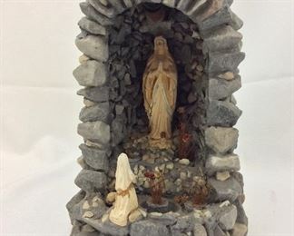 Vintage Virgin Mary Grotto Statue, 11 1/2" H. 