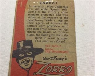Walt Disney's Zorro Trading Cards. 