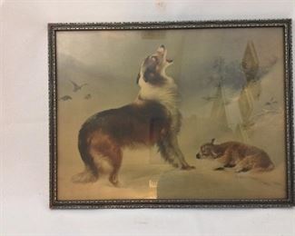 "Shepherd's Call", Dog and Lamb, 17" x 12".