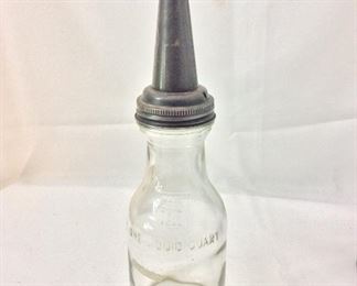 Vintage Duraglass Oil Filler Bottle, 14" H. 