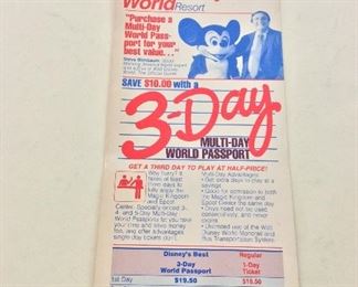 Walt Disney World 3-Day Multi-Day World Passport.