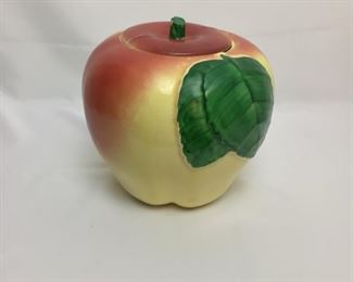 Vintage Hull pottery apple shaped cookie jar