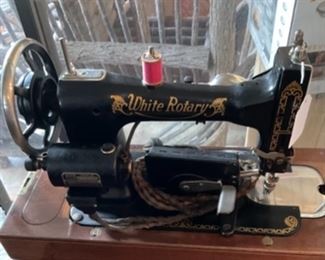 Antique White Rotary Sewing Machine
