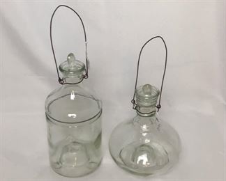 Vintage glass jar fly catchers